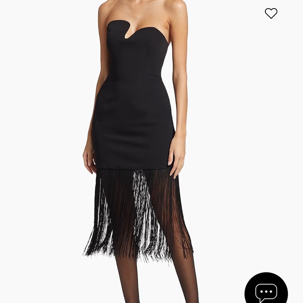 Amanda Uprichard strapless puzzle dress with fringe M